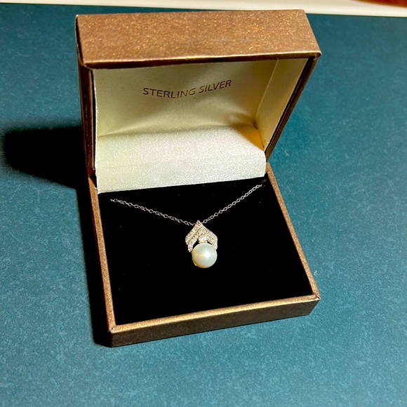 Sterling Silver Pearl Necklace - Picture 2 of 3